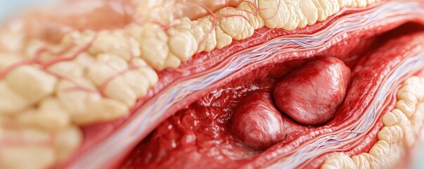 Poster - Close-up view of human tissue showcasing fat layers and structures.