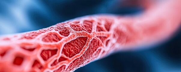 Poster - Close-up view of a vibrant, textured biological structure on a vivid background.