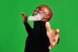 © peopleimages.com - Happy, dance and smile with black man on green screen for celebration, party or excited. Cheerful, dancer and energy with senior person dancing isolated on studio background for freedom and movement