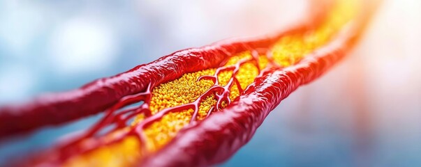 Poster - Close-up of a blood vessel showcasing intricate details and vibrant colors.