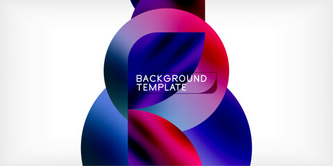 Aufkleber - Color geometric shapes background shadow circles