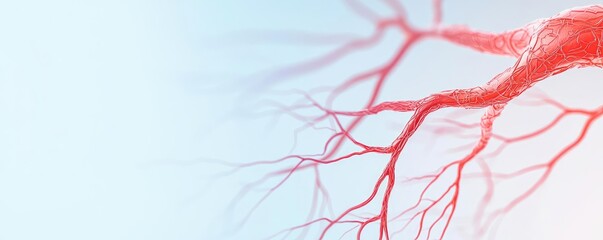Poster - Illustration of a blood vessel structure on a light background.