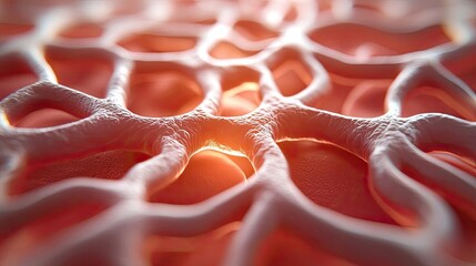 Poster - Abstract close-up of a cellular structure with intricate patterns and textures.