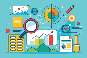 Poster - a workspace features graphs and charts designed for examining visual data and insights effectively, 