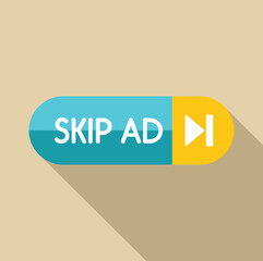 Poster - skip ad button allowing users to avoid online advertisement and proceed to desired content