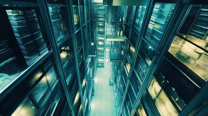 Poster - Aerial View of Modern Data Center Interiors