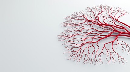 Poster - Red branching structure on a white isolated background.