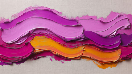 Poster - A painting of a rainbow of colors with a purple stripe. The colors are bright and bold, creating a sense of energy and excitement. The painting seems to be abstract