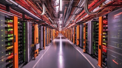 Poster - Modern Data Center Server Room Interior View