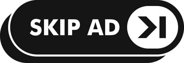 Poster - skip ad button inviting users to skip advertisement, providing control over online viewing experienc