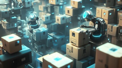 Poster - Robots Collaborating to Stack Boxes in Warehouse Environment