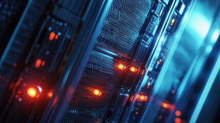 Poster - Advanced Cooling Units in Server Rack Close-Up