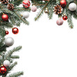 © Media Srock - Festive Christmas Tree Ornaments and Branches with Copyspace
