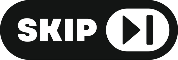 Poster - skip button showing forward and pause signs, allowing users to jump ahead or pause multimedia conten