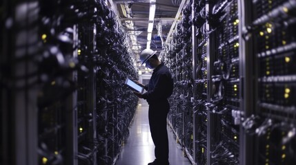 Poster - Technician Monitoring Systems with Tablet in Data Center