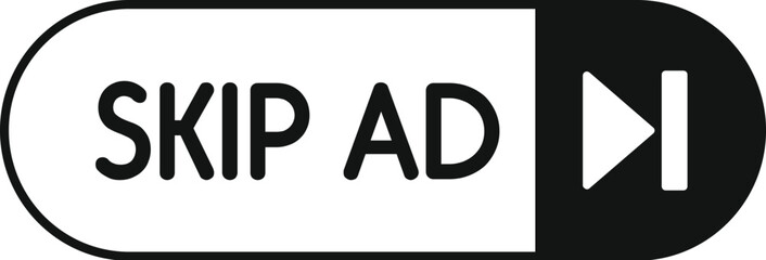Poster - skip ad button allows viewers to bypass commercials and proceed directly to desired online content
