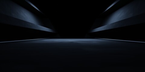 Wall Mural - 3d rendering of black abstract geometric background. scene for advertising design, showroom, technol