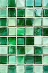 Wall Mural - Green mosaic tiles