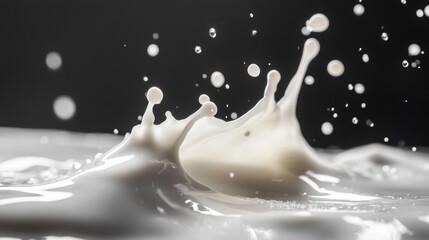 Aufkleber - milk or white liquid splash isolated on black background