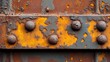 © Paul - Close-up of rusted metal with corroded spots and fine textures, detailed corrosion spreading like veins, warm orange and brown industrial tones