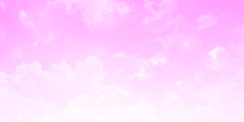 Wall Mural - pink sky nature landscape background with realistic fluffy clouds