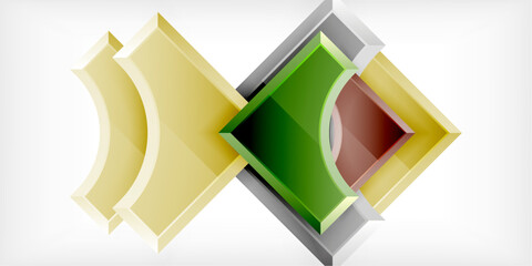Poster - Geometric design abstract background - circles and triangles