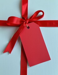 Wall Mural - red ribbon on white background