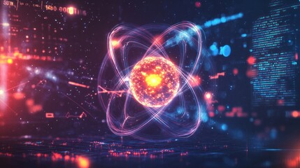 Fototapete - Atomic Structure Illustration
