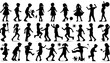 © Sk siam - Silhouettes of Children Playing and Having Fun Outdoors. generator AI