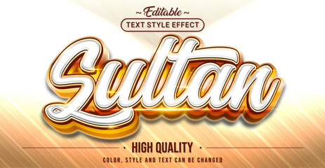 Fototapete - Editable text style effect - Sultan text style theme.