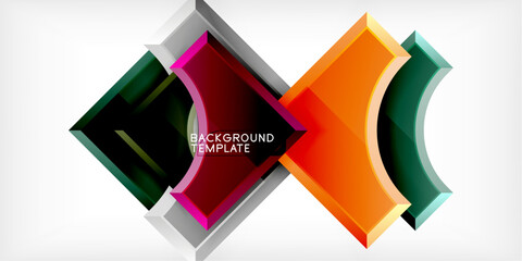 Poster - Geometric design abstract background - circles and triangles