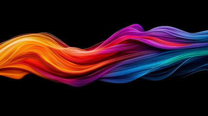 Aufkleber - Vibrant abstract motion blur with flowing neon colors in smooth wave. dynamic blend of orange, pink, and blue creates energetic and captivating visual experience