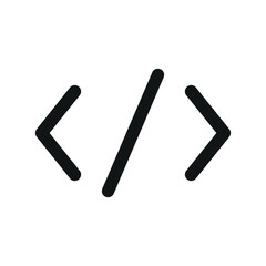 Aufkleber - Code UI icon, coding simple line user interface vector symbol
