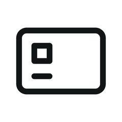 Poster - Bank card UI icon, plastic card payment simple line user interface vector symbol