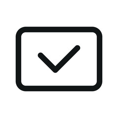 Aufkleber - Bank card check mark UI icon, accepted credit card simple line user interface vector symbol