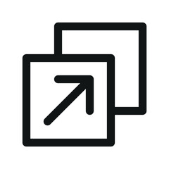 Aufkleber - Open new tab arrow UI icon, open new window simple line user interface vector symbol