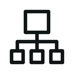Aufkleber - Hierarchical structure UI icon, sitemap simple line user interface vector symbol