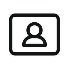 Poster - Personal card UI icon, personal badge simple line user interface vector symbol