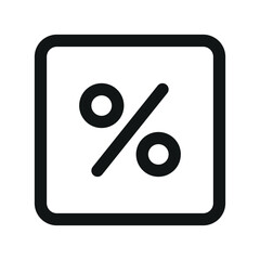 Aufkleber - Percent square UI icon, sale square simple line user interface vector symbol