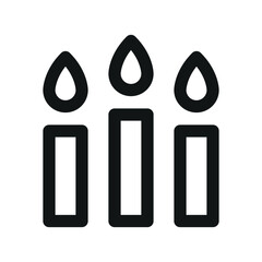 Poster - Candles UI icon, wedding candles simple line user interface vector symbol