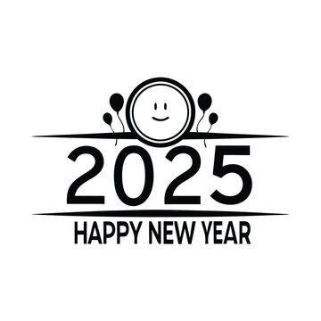 happy new year 2025 vector art illustration
