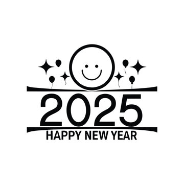happy new year 2025 vector art illustration