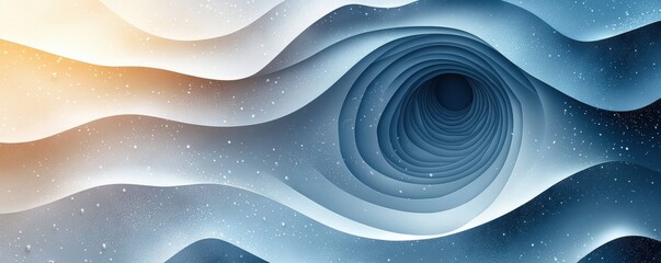 Poster - Abstract blue background with overlapping circles and smooth curves