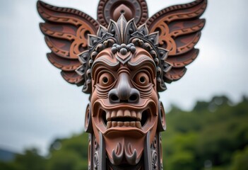 Wall Mural - mask on a wooden background