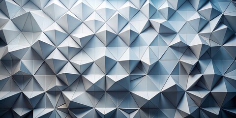 Poster - Captivating Architectural Photography of a White and Grey Abstract Background Featuring Low Poly Triangles for Modern Design and Aesthetic Appeal