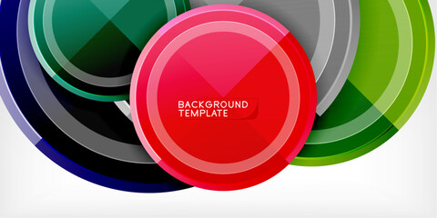 Poster - Minimal geometric abstract background. Circle triangle design