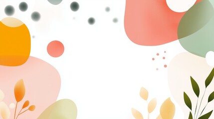 Poster - colorful abstract shapes with floral elements create a vibrant backdrop for creative design projects