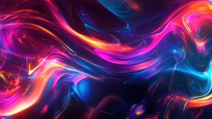 Wall Mural - Abstract Swirling Liquid with Vibrant Hues and Glittering Particles