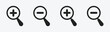 © Nkrumah - Increase and decrease magnifiers vector illustrations. Zoom in and zoom out magnifier vector icon