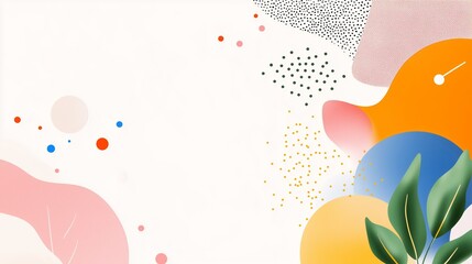 Poster - Colorful abstract background with shapes and patterns featuring vibrant colors and organic elements in a creative layout